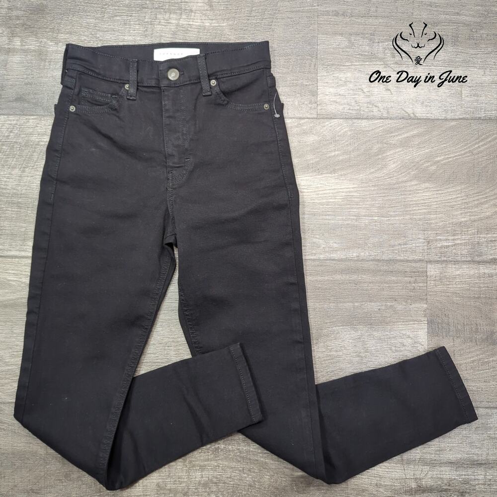 Topshop Petite Jamie High Rise Skinny Jeans Black NWT Size 24 (00)